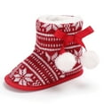 thumbnail image 7 of Esho Christmas Baby Shoes Snow Boots, Infants Winter Xmas Plush Warm Slipper Shoes Santa Elf Booties Shoes 0-18M, 7 of 7
