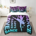 thumbnail image 2 of Manfei Ballet Girl 7-Piece Twin Bedding Sets,Ballerina Dancer Bedding Comforter Set,Purple Cyan Black Sheet Sets For Kids,Breathable Home Decor, 2 of 8