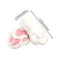 thumbnail image 7 of Byfri White Furry Cat Paw Full Finger Mittens, Plush Animal Gloves for Themed Festivities, White 32x24cm, 7 of 7