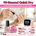 thumbnail image 3 of Morovan 7Pcs Pink Nail Polish Set with 2 IN 1 Base and Top Coat,Quick Dry Nail Polish Kit Salon Long Lasting DIY Nails Art Fingernail Polish Gifts for Women, 3 of 10