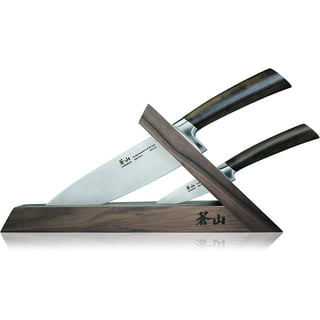 Cangshan Elbert Series German Steel Forged Cleaver Knife Block Sets, Acacia (3-Piece, White)