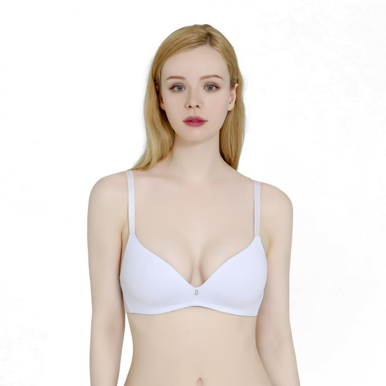 Women Bras 3 pack of No Wire Free T-Shirt Bra B cup C cup D cup Size 32B  (2001) 