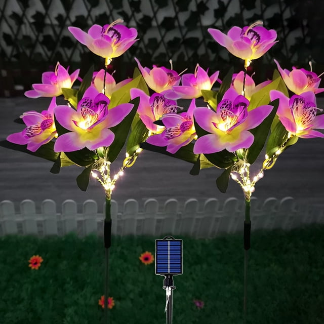 Xihbxyly Luces Solares de Flores, Encendido y Apagado Automático, Resistente a La Intemperie Ip65, Tallos Ajustables, Decoración para Jardín Exterior, Colores Vibrantes, Fácil Instalación, Tamaño 75