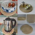 thumbnail image 3 of 2 Sets de Table Ronds en Rotin Naturel 30CM Tampon Isolant en Paille, 3 of 5