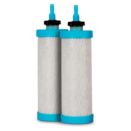 

NeosKon DuraFlo Replacement Water Filter for AquaBrick Water Purification System Removes E.Coli Salmonella Parasites Purifies ANY Non Salt Water; For Gravity Fed Water Filters 2PK FILTERS