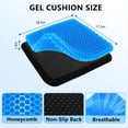 thumbnail image 4 of Gel Seat Cushion for Long Sitting, Breathable Gel Chair Cushion Cooling Pressure Relief Cushion Soft Chair Pads for Wheelchair, Office Chair, Car Seat, Home (18.5x17.5x1.4 inch), 4 of 4