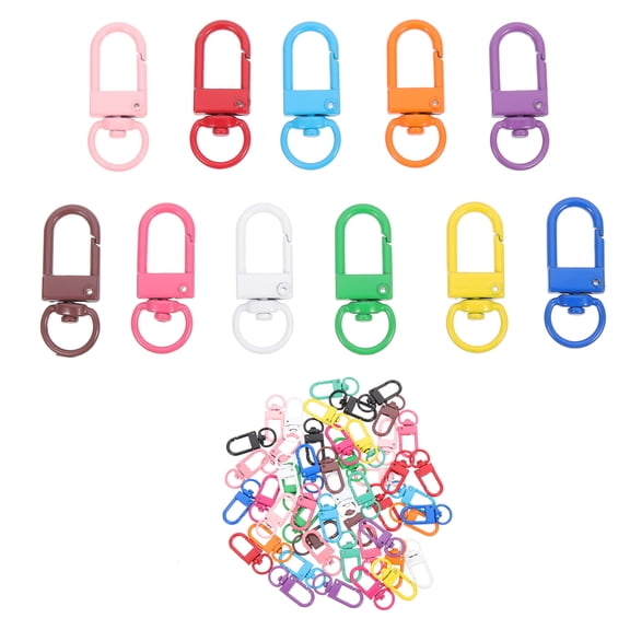 50 Pcs Swivel Strap Buckle Keyrings Clasps Lobster Trigger Keychain Clip for Keys Claw Snap Hook Brass