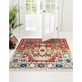 thumbnail image 5 of Unique Loom Madeline Vintage Collection Area Rug - Jackson (5' 3" Square Rust Red/Orange), 5 of 12