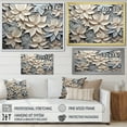 thumbnail image 4 of Designart "Whimsical Blooms Of Beige And Blue Paper Poinsettias I" Poinsettias Floater Framed Wall Art Living Room, 4 of 5