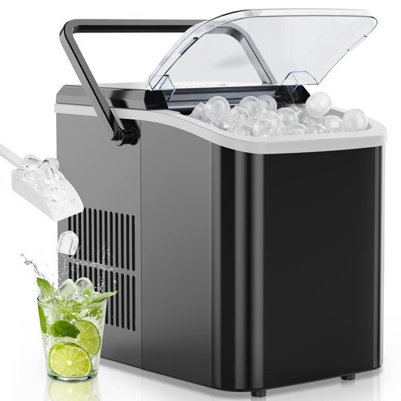 Máquina de hielo portátil OLIXIS 26 lb/24 h con autolimpieza, negra