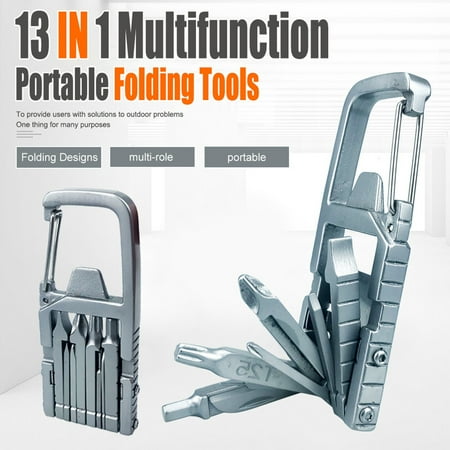 Portable Outdoor Multi-Tool - 12-In-1 Multi-purpose Screwdriver Bottle Opener Phone Holder Carabiner Portable Camping Home Repair Pocket
