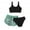 3PC-Light Green, variant on Girls Swimsuit Bikini Set, 3 Piece Girl Bathing Suits Black Beach Tankini Sets Swimwear with Shorts 10-17 Years