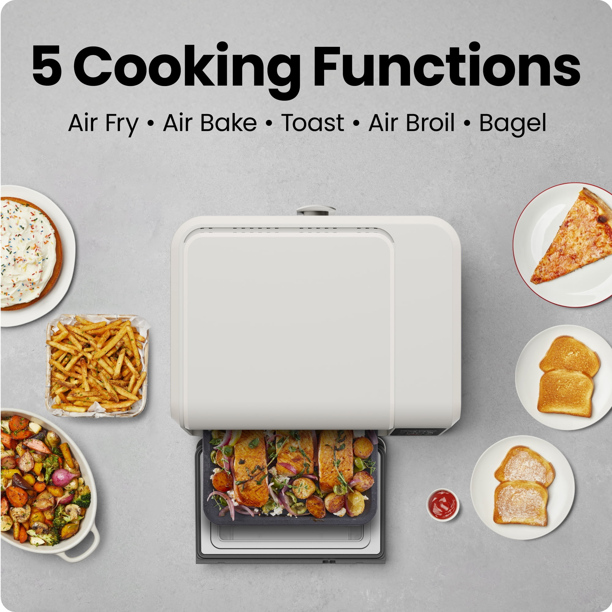 Chefman EasyAir 15 Qt. Toaster Oven Air Fryer, 5 Cooking Functions & 450°F Max Temperature – White