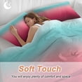 thumbnail image 4 of 3 Piece Teal Pimk Ombre Duvet Cover Set Twin Size,Microfiber Comforter/Quilt Cover with Corner Ties and 2 Pillowcases,Modern Geometric Striped Abstract Art All Season Soft Bedding with Zipper Closure, 4 of 8