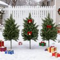 thumbnail image 6 of 6 Pcs Artificial Pine Branches 24" Christmas Artificial Pine Picks Branches Green Pine Needles Frosted Faux Pine Picks Greenery Stems for Christmas Tree Garland Wreath Vase DIY Crafts Home Winter,a+b, 6 of 14