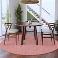 thumbnail image 4 of Round Area Rug 8 Ft, Vintage Peach Pink Washable Non-Slip Circle Carpet for Living Room/Bedroom, Farmhouse Retro Solid Color Linen Texture Collection Low-Profile Large Area Rugs for Indoor, 4 of 7