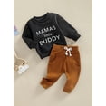 thumbnail image 3 of Bagilaanoe 2Pcs Toddler Baby Boy Long Pants Set Letter Print Long Sleeve Sweatshirt Pullover Tops + Sweatpants 6M 12M 18M 24M 3T Kids Casual Sweatsuits, 3 of 8