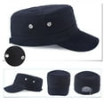 thumbnail image 4 of SPRING PARK Fashion Men's Solid Color Vintage Flat Peaked Cap Outdoor Sun Protection Baseball Hat, 4 of 4