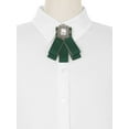 thumbnail image 4 of INSPIRE CHIC Rhinestone Pre-Tied Ribbon Brooch Bow Tie Pin Collar Bow for Women Green One Size, 4 of 4