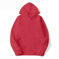 thumbnail image 6 of LISTHA Mens Casual Two Piece Plain Sweatsuits Loose Hoodie Sweatshirt Stretchy Sweatpants Set Fall Basic Matching Tracksuit Outfit Red M, 6 of 6