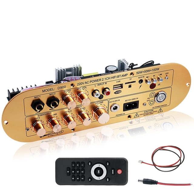 Placa amplificadora de potencia digital, placa receptora de audio, conexión de 10 m, D900 2.1 para AUX, USB, ordenadores, tarjeta TF, reproductores de
