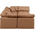 thumbnail image 4 of Meridian Furniture Indulge Vegan Leather U-Shaped Modular Sectional in Orange, 4 of 9