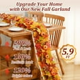 thumbnail image 2 of Waipfaru Lighted Fall Garland for Mantle, 6ft Battery Operated Thanksgiving Garland with Timer, Pumpkins,Berries,Autumn Decorations for Fireplace Home, 2 of 8