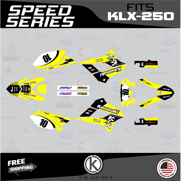 Kalair GFX Graphics Kit for Kawasaki KLX250 (2008-2020) Speed Series