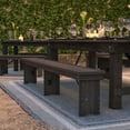 thumbnail image 4 of BizChair 8' x 12" Antique Rustic Mahogany Solid Pine Folding Farm Bench with 3 Legs, 4 of 12