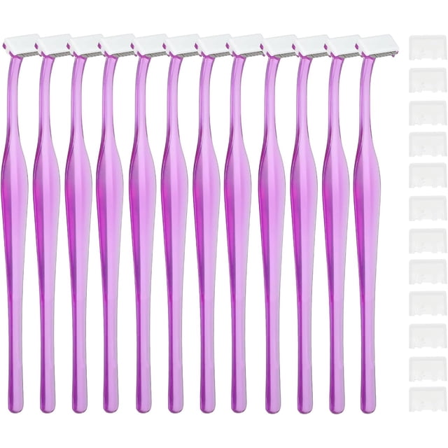12 Pcs Petits Rasoirs pour Sourcils Mini Rasoirs pour le Visage Épilation du Visage Rasoirs pour Sourcils Microblades Outil de Beauté Accessoires pour Femmes Hommes (Violet)