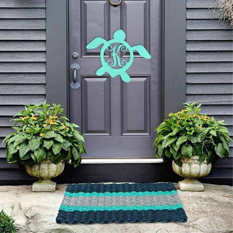 Rugged Rope Door Mat in Navy Blue Size 20 x 30 by Schoolhouse