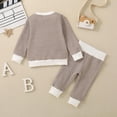thumbnail image 5 of NOLDARES Baby Toddler Boy Fall Winter Set Outfits 2Pcs Long Sleeve Printed Round Neck T-Shirt Elastic Waist Pants Soft Warm Clothes Size:3-4 Y,Brown, 5 of 9