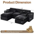 thumbnail image 5 of Domicare Cloud Couch Sectional, 3-Seater with 2 Ottomans, Plush Sponge Sectional Couches for Living Room，Dark, 5 of 8
