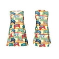 thumbnail image 7 of Picia Retro With Joysticks Print Women’s Sleeveless Midi Swing Dress – A-Line Pleated Tank Sundress, Comfortable and Flowy T-Shirt Dress, 7 of 7