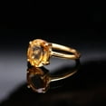 thumbnail image 2 of Citrine rings Oval cut gemstone ring Women's Jewerly 925 sterling silver rings Yellow Gold Plated ring Gift for mother, 2 of 5