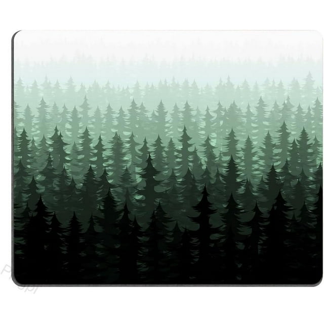 Nature Landscape Watercolor Pine Trees Mouse Pad - Personalized Design, Non-Slip Rubber Base, Perfect for Office, Home, and Laptop Use