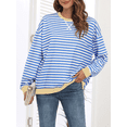 thumbnail image 5 of FIUFY Women's Casual Sweatshirt Long Sleeve Pullover Top Oversized Shirt With Striped Color Block, 5 of 8