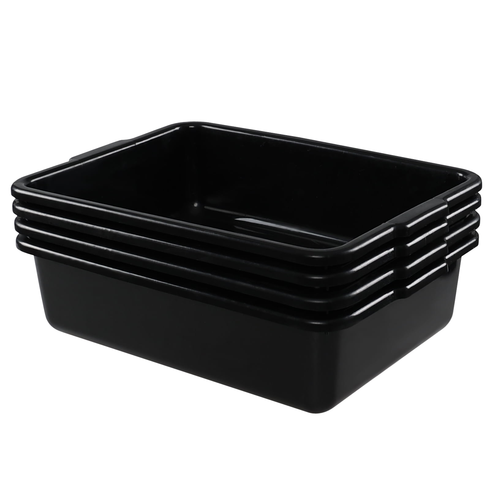 Doryh 22 L Black Commercial Bus Tub, Plastic Restaurant Bus Box, 4 ...