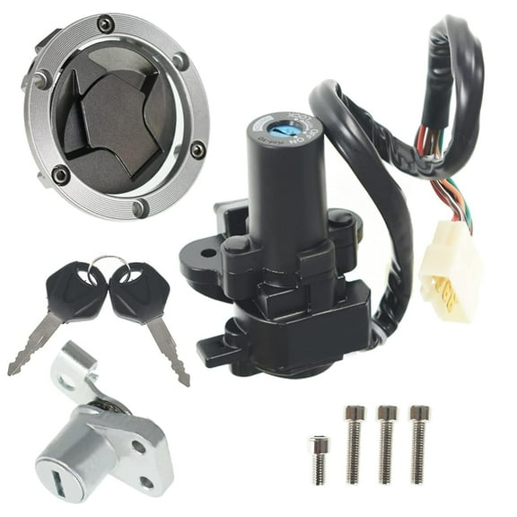EPOTOOR Ignition Switch Fuel Gas Cap Cover Keys Lock Kit Replacement for 2012 Kawasaki Ninja 250R EX250J SE