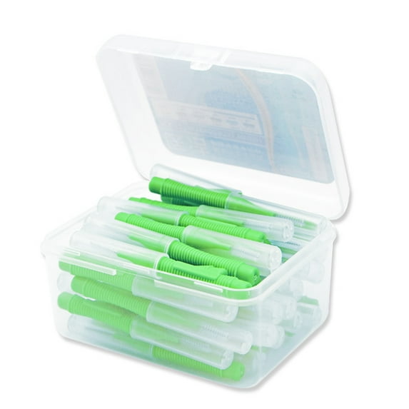 40PCS/Box 0\.4\-1\.5mm Interdental Brushes Denta Floss Interdental Cleaners Orthodontic Brush Toothpick Oral Care Tool Green 0.8mm