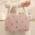 thumbnail image 4 of BinKFF Cute Bow Tie Lunch Bag for Women ans Men, Corduroy Insulated Lunch Bag for Two-Meal Space Perfect for Commuting, fits Bento Boxes, Round Containers, Designer Lunchboxes, 4 of 7