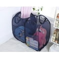 thumbnail image 4 of TechWonder Mesh Pop Up Laundry Basket With Side Pocket - Dark Blue, 4 of 6