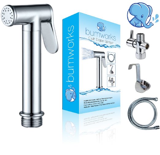 Bumworks Cloth Diaper Toilet Sprayer Kit by Kaydee Baby Brass Chrome