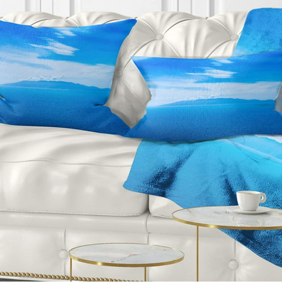 Designart Giglio Island Aerial View from Argentario - Seashore Throw Pillow - 12x20