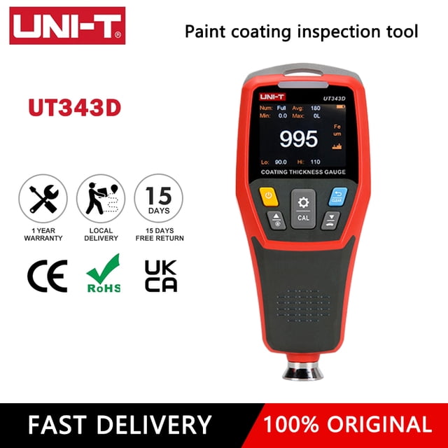 Transemion Coating Thickness Gauge For Automobile Paint Reliable And Easy To FE/NFE Coating Measurement UT343D 1