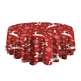 thumbnail image 5 of Red Christmas Reindeer and Snowflake Pattern Round Tablecloth 60"x60",Wrinkle Wipeable Table Cloth for Kitchen Dining Room Picnic Patio Party, 5 of 6