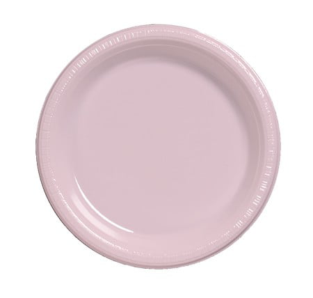 pink disposable plates