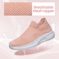 thumbnail image 4 of BNRSHOE Walking Shoes Women's Mesh Sock Casual Sneakers Lightweight Comfy Flats Pink, 4 of 8