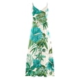 thumbnail image 4 of qucoqpe Womens Summer Sundress Fashion Casual Floral Printed Sleeveless V Neck Flowy Maxi Long Dress Beach Vacation Spaghetti Strap Dress, 4 of 5