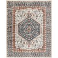thumbnail image 2 of Mark&Day Area Rugs, 8x10 Ladora Traditional Dark Blue Area Rug, Blue Ivory Orange Carpet for Living Room, Bedroom or Kitchen (7'10" x 10'), 2 of 6